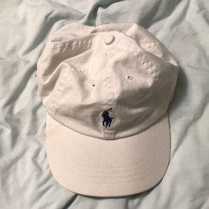 Polo Hat Ralph Lauren White Brown Leather Strap